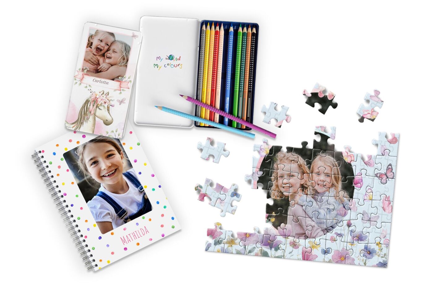 Cadeaux photo personnalisés : calendrier, agenda et puzzle avec enfants